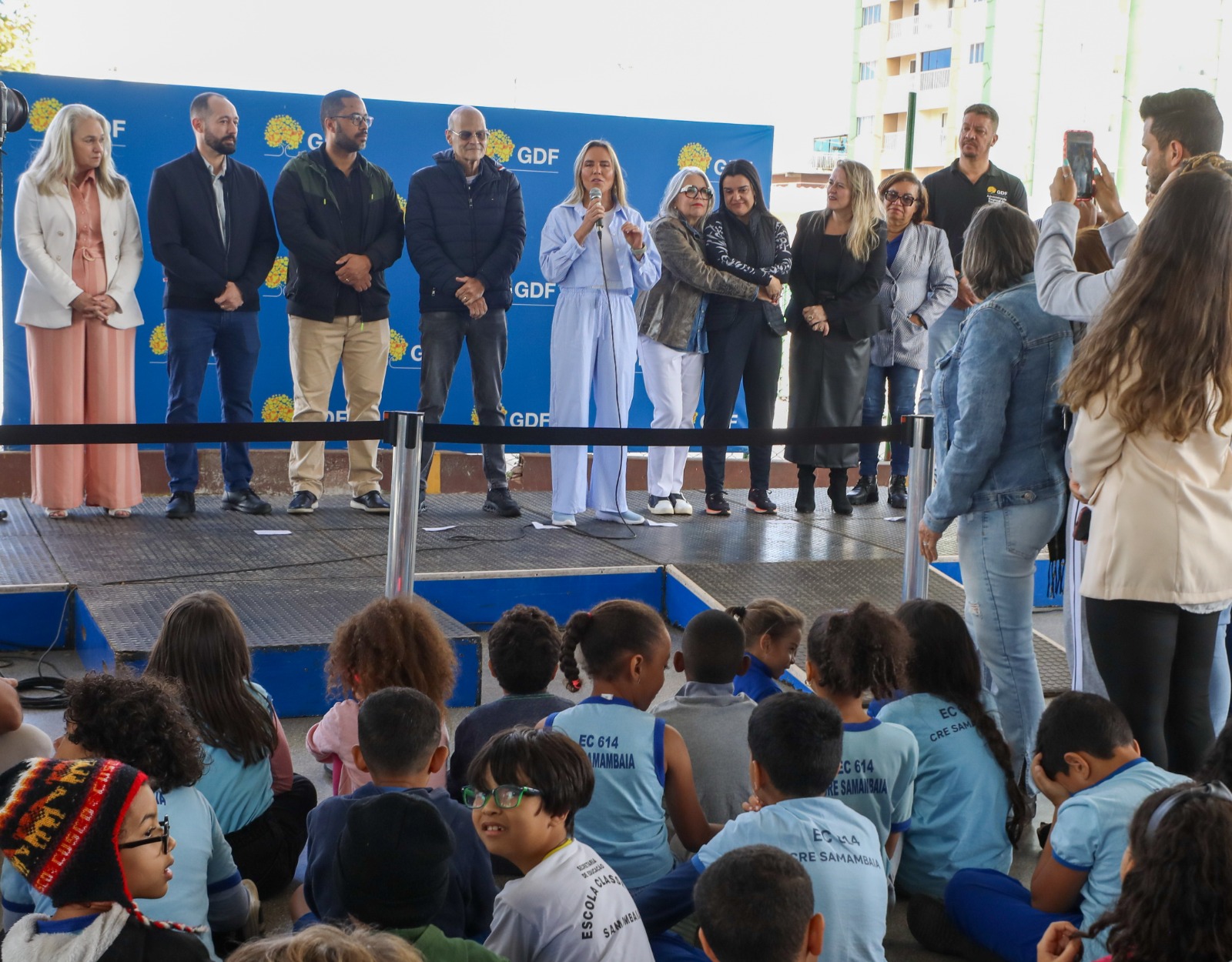 Celina Leão: "Já investimos mais de R$ 100 milhões nesses módulos, que dobram a capacidade escolar, como aconteceu aqui em Samambaia. Isso possibilitou, inclusive, a chegada da educação infantil à região" | Foto: Joel Rodrigues/Agência Brasília