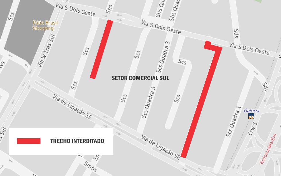 trechos interditados